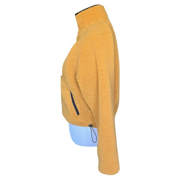 JoyLab 1/2 Zip Sherpa Pullover Sweatshirt Yellow Harvest Gold Women's Size XS - Picture 6 of 8